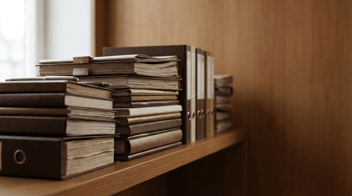Organized tax documentation and financial records filed in color-coded folders with clear labeling system